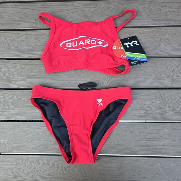 TYR Women's Red Life Guard Diamondfit Workout Bikini Size XXS New - Picture 1 of 3